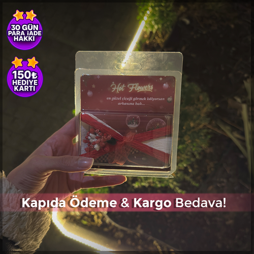 Aynalı Çiçek Buketi (yılbaşı temalı)