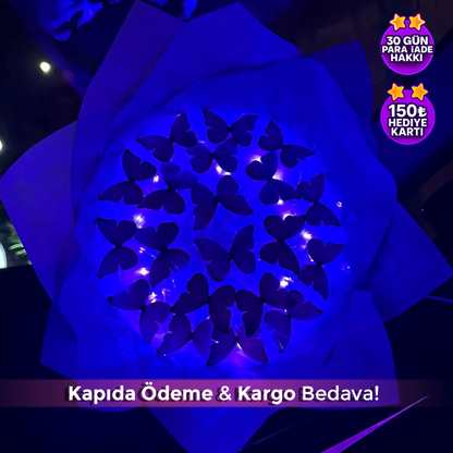 Led Işıklı Kelebek Buketi