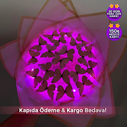 Led Işıklı Kelebek Buketi