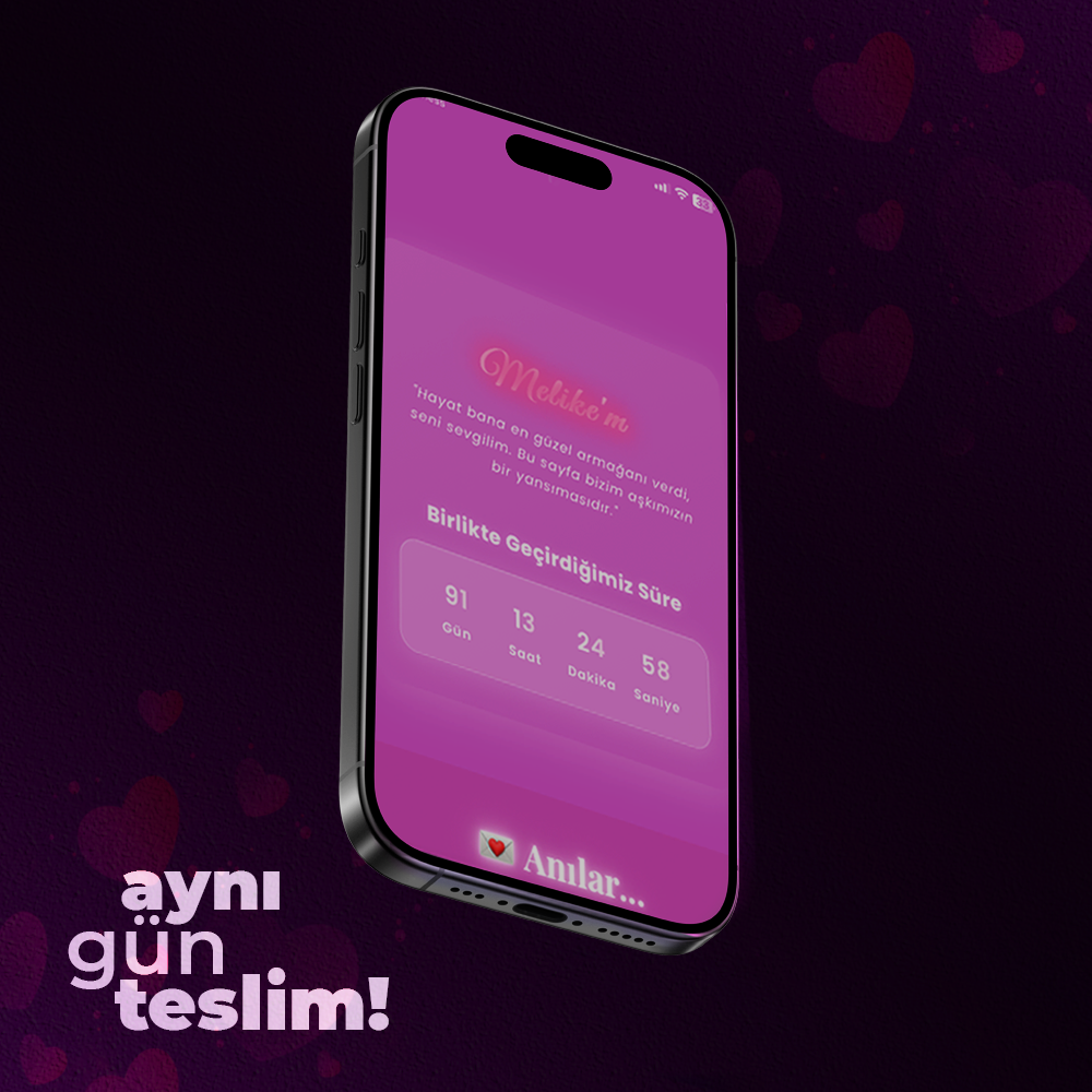 Sevgiliye Özel Web Site (kişiselleştirilebilir)