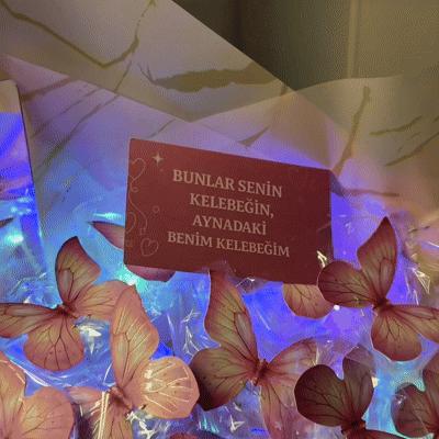 Led Işıklı Kelebek Buketi