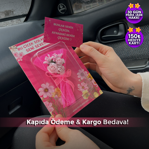 Aynalı Mini Çiçek Buketi