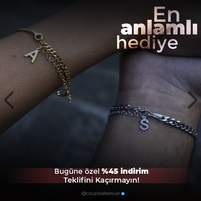 Harfli Çift Bilekliği
