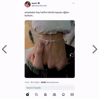 Harfli Çift Bilekliği